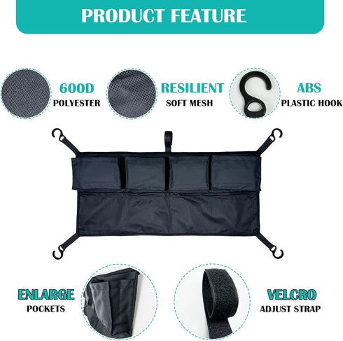 WF Stroller Cargo Net Organizer with Hooks, Compatible with WF All W-Series Stroller Wagons for Side Storage Attachment Accessories...