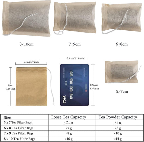 NEPAK 600 Pcs Disposable Tea Bags with Drawstring,Tea Filter Bags,Empty Tea Bags for Loose Leaf Tea(2.36 x 3.15 inch)...