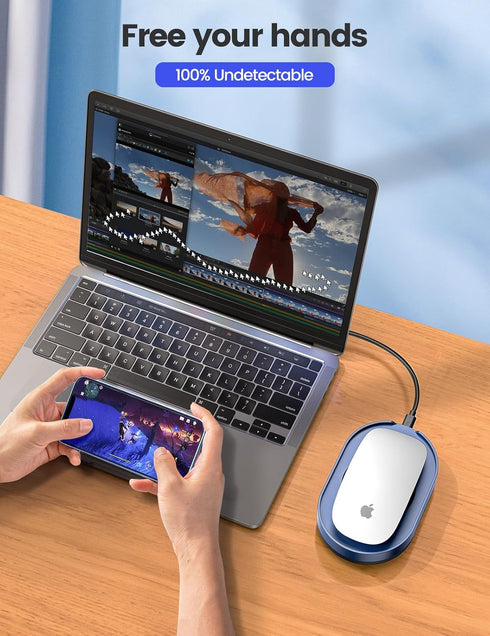 Vaydeer Undetectable Mouse Mover, M4 Mouse Jiggler Device with ON/Off Switch, Driver-Free Shaker Wiggler Mouse Movement Simulation for Computer Aw...