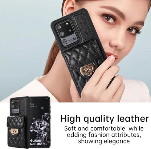 Phone Case for Samsung Galaxy S20 Ultra 5G Wallet Cover with Credit Card Holder Shoulder Crossbody Strap Long Lanyard Leather Cell Accessories S20...