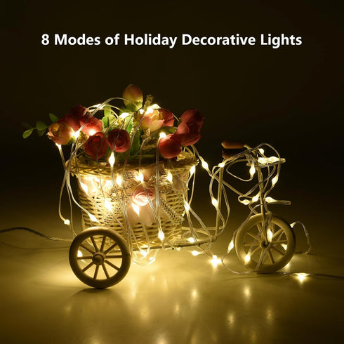 300 LED Fairy Lights Plug in - 100ft Waterproof Twinkle Lights for Bedroom, Outdoor & Indoor, 8 Modes Timer String Lights with Adapter - Warm Whit...