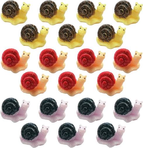 21 Pcs Mini Animals Miniature Resin Snail,Mini Snail Figurines,Fairy Garden Snail Miniature Moss Landscape Ornaments for Outdoor Decoration,Home D...