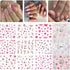 12 Pcs Spring Nail Stickers Pink Cherry Flowers Nail Water Decals Floral Nail Art Stickers Decals Holiday Transfer Foil Nail Stickers Self-Adhesiv...