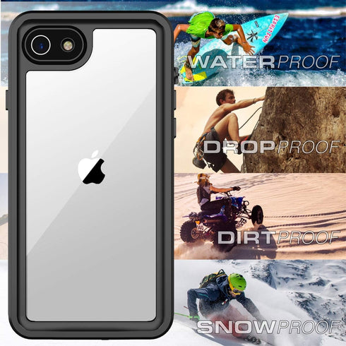 iPhone SE 2020 Case .iPhone 7/8/ SE 2020 Waterproof Case IP68 Underwater Full Body Protection with Built-in Screen Protector Shockproof Case for i...