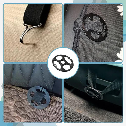 24PCS Car Seat Cover Plum Plate Metal Hooks, 12Pcs Plastic Car Seat Covers Chucks and 12Pcs Metal Hooks Locking Clip Plastic Card Fixed Fastener B...
