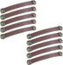 Semetall 10 Pack Leather Drawer Pulls,6.1" Length Cabinet Handles Pulls for Furniture Door Cupboard Dresser Handles 5" Hole Center,Brown...