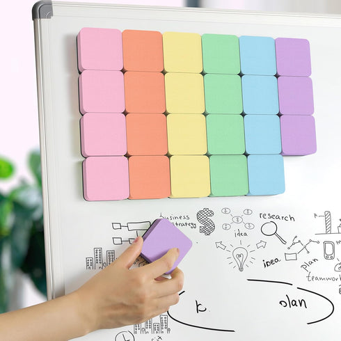 MaxGear Whiteboard Eraser, 24 Pack Magnetic Dry Erase Erasers, Dry Erasers for Whiteboard, White Board Erasers, Dry Erasers Bulk for Classroom, Of...