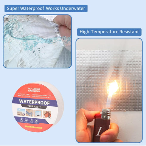 2" W X 32.8'L Waterproof Tape for Leaks Aluminum Butyl Tape with Adhesive for RV Repair, Glass Repairs, Air Mattress Patch, Window Caulking, Boat ...