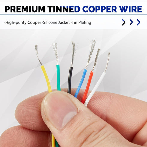 26 Gauge Wire 25ft Each Spool, Flexible Electrical Wire, Premium Automotive Wire, Well-Insulated Electric Wire, Corrosion-Resistant Wires 600V, Wi...