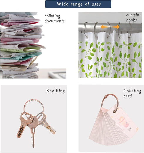 36pcs Shower Curtain Rings, Rust-Resistant Metal Round Shower Hooks for Bathroom Rod Curtains, Changing Room, Windows, Home Decoration, Movable Cl...