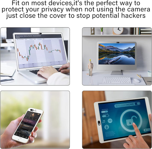 Laptop Camera Cover, 0.027 Inch Ultra Thin Camera Cover, Webcam Privacy Cover Fits on Computer, Laptop, MacBook, PC, Cell Phone, iPhone, iPad, iMa...