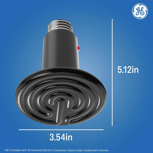 GE Ceramic Heat Lamp, Animal Heat Emitter Bulb, Chicks Heat Lamp (2 Pack)...