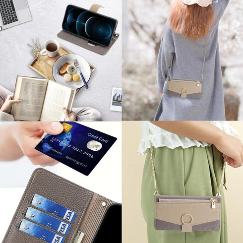 Asuwish Phone Case for iPhone 12 Pro iPhone12 6.1 Wallet Cover with Screen Protector and Mirror Flip Cover Ring Card Holder Crossbody Strap Stand ...