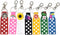 Shoe Charm Keychain Holder for Jibbutz Compatible with Croc Shoe Charms | 7 pk 1 each color | Black, Red Green, Green, Blue, Yellow, Pink, White T...
