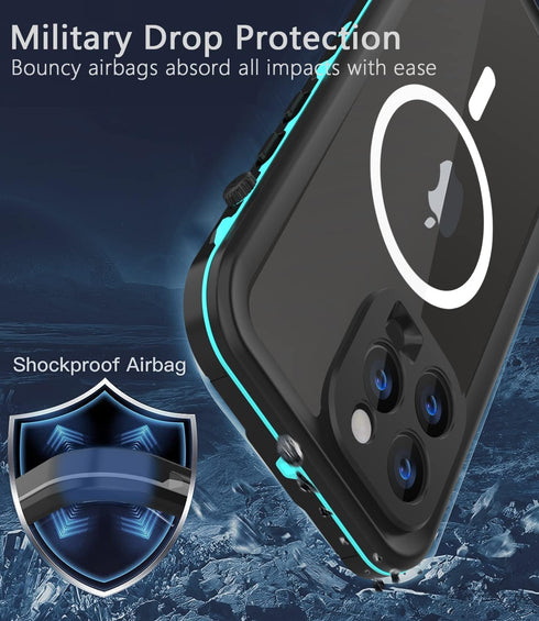 Design for iPhone 14 Pro Waterproof Case,Phone Case for iPhone 14 Pro with Screen Protector,Protective Case for iPhone 14 Pro 6.1''(Turquoise)...