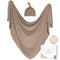 Baby Swaddle Receiving Blankets with Matching Beanie Set Newborn Nursery Swaddle Wrap for Baby Girls and Boys (Brown)...
