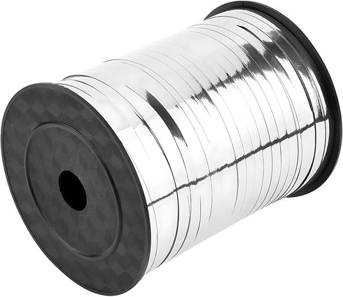 Silver Crimped Curling Ribbon,500 Yards Balloon String Roll for Gift Wrapping(457m x 5mm)...