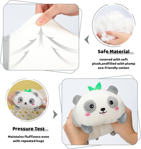 AIXINI Cute Panda Plush Pillow 15.7” Bamboo Panda Stuffed Animal, Soft Kawaii Plushies Hugging Plush Squishy Pillow Toy Gifts for Kids Bedding Sle...
