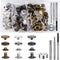 45 Set Leather Snap Fasteners Kit, 15mm Stainless Steel Leather Snaps Kit with 4 Install Tools, 3 Color Snaps for Clothes, Jacket, Down Jeans Wear...