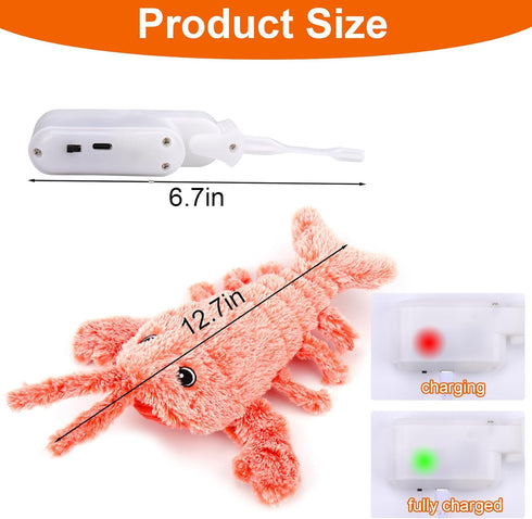 Mity rain Interactive Dog Toys, Wiggly Lobster Dog Toy to Keep Them Busy, Moving Dog Toys for Indoor&Outdoor, Rechargeable Floppy Pet Toys for Sma...