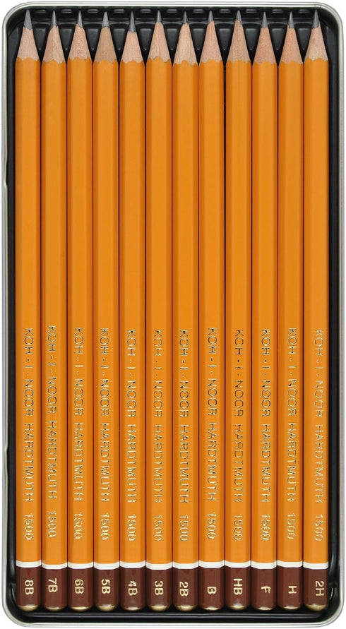 Koh-I-Noor Toison d'Or Graphite Pencil Artist Set, 8B-2H Degrees, 12 Pencils Per Tin, 1 Each (FA1502/11.12)...