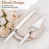 Cake Cutting Set for Wedding, Wood Cake Knife and Server Set, Vintage 2-Piece Pie Cake Cutter, White Pizza Dessert Utensils Bridal Anniversary Bir...