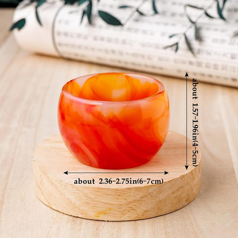Runyangshi 1PCS Red Agate Bowl 2.59 inches Crystal Agate Healing Crystal Hand Carved Tumbling Polishing Agate Bowl Reiki Meditation Home Decor Gif...