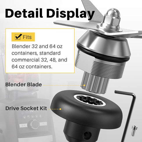 Blade Replacement for Vitamix, Blender Wet Blade Replacement Compatible with Vitamix 5200 Series Blender Mixer 64oz and 32oz Containers...