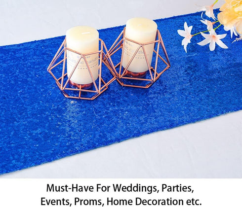 ShinyBeauty Sequin Table Runners Table Covers for Party 12 by 108 in Wedding Royal Sequin ~0111S (1, Royal Blue)...
