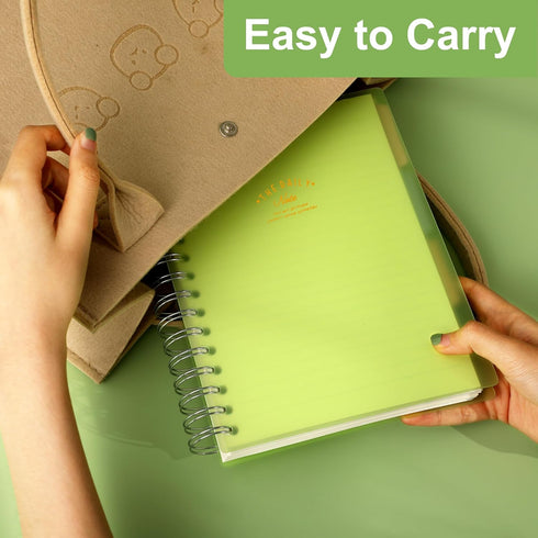 CAGIE Spiral Notebook College Ruled - 5 Subject Spiral Notebook with Tabs Dividers, 300 Pages A5 Small Spiral Notebook 5x7, Hardcover 5 Subject Co...