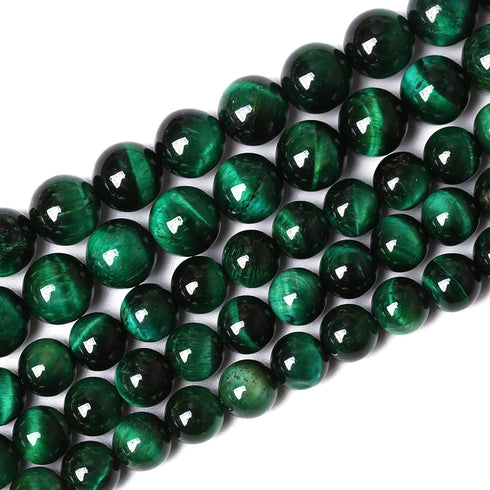 48PCS 8mm Top AAA Green Tiger Eye Beads Natural Stone Round Loose Beads for Jewelry Making DIY Bracelet,Necklace, Earrings 15" Inch...