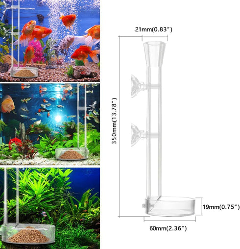 Senzeal Acrylic Shrimp Feeding Tube with Dish Aquarium Fish Tank Feeder for ShrimpTropical Fish (350mm/13.78'')...
