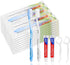 30 pcs Disposable Toothbrushes with Toothpaste Floss Individually Wrapped, 2 Color Disposable Toothbrush, 10g Toothpaste, Dental Floss Pick, Bulk ...