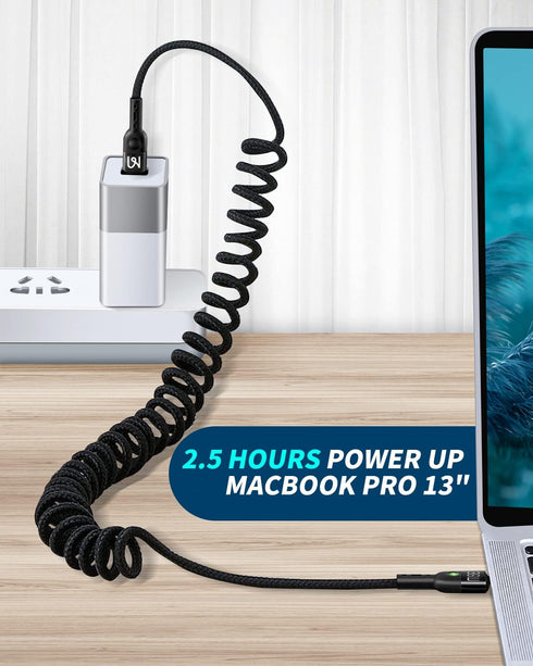 Coiled USB C to L ightning Cable,AICase Type C to L ightning Cable (6ft 36W) Scalable Spring PD Type C Charging Cable for iPhone 13 13 Pro 12 Pro ...