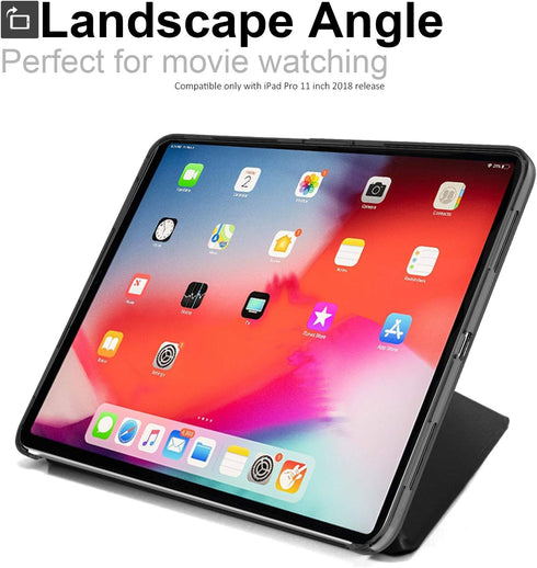 KHOMO Horizontal and Vertical Display Stand Capable Cover for iPad Pro 12.9 Inch Case 3rd Generation (Released 2018) - Dual Origami Series - Black...