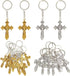 Juvale 24 Pack Christian Cross Keychains, Bulk Religious Key Holders for First Communion, Easter, Baptism, Funeral Favors for Guests (Silver, Gold...