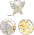 EVER FAITH Gold-Tone Austrian Crystal Dazzling Double Layer Wing Butterfly Brooch Pin Clear...