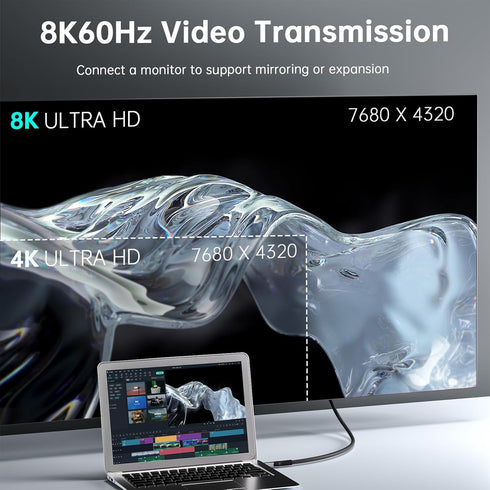 240W USB 4 Cable 6.6ft, Supports 8K@60Hz HD Display & 40Gbps Data Transfer, USB C to USB C Fast Charging for iPhone 15/Pro/Plus/Pro Max, Samsung G...