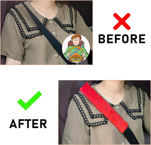 2 Pack Soft Car Seat Belt Pad Cover, Universal Comfort Seat Belt Shoulder Strap Covers Helps Protect You Neck and Shoulder, Vehicle Interior Acces...
