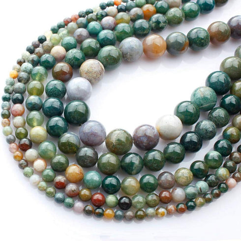 Natural Stone Beads 100pcs 6mm India Agate Round Genuine Real Stone Beading Loose Gemstone Hole Size 1mm DIY Smooth Beads for Bracelet Necklace Ea...