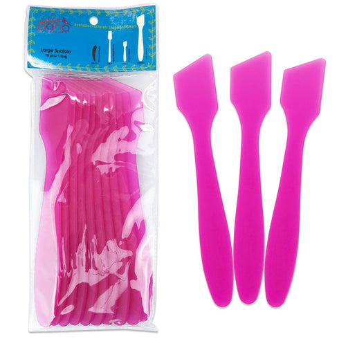 Pana (10 Pieces) 7.35" Pink Large Flexible Mixing Spatula Reusable Cosmetic Skin Care Facial Cream Mask Spatula for Mixing and Sampling...
