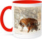 3dRose mug_214340_5 "Siberian Tiger and Cub" Two Tone Mug, 11 oz, Red...