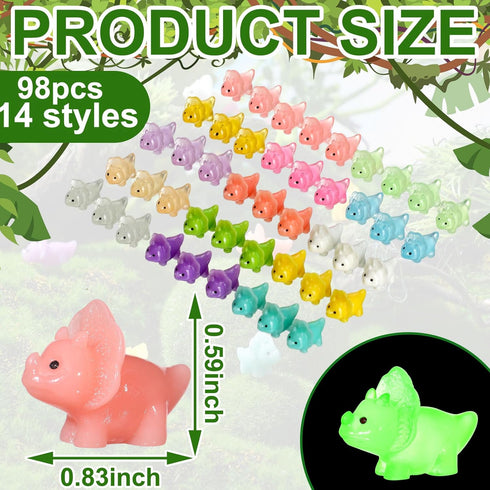 Liliful 98 Pcs Mini Resin Dinosaur Figures Small Dinosaur Tiny Dinosaur for Mini Garden Micro Landscape Aquarium Home Decoration Dinosaur Outdoor ...