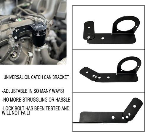 Adjustable 360 Universal 2 & 3 Port Oil Catch Can Aluminum Bracket Engine Mounting...