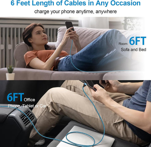 Samsung S24 Ultra Charger Cable Fast Chaging for Galaxy S24 S24+ S23 FE A15 5g A14 A54 A13 A53 S22 S21 S20 A35 A55 Z Flip 6, 6FT Android Phone Pow...