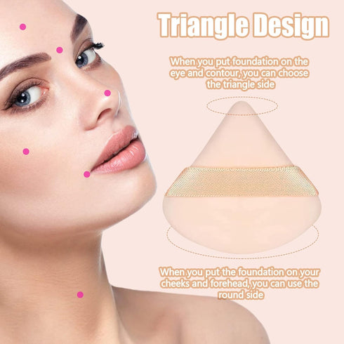 Pimoys 6 Pieces Powder Puff Face Triangle Makeup Sponge Soft Velour Puffs for Loose Powder Setting Powder Blender Foundation Sponge Beauty Makeup ...