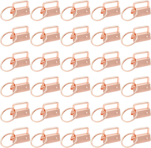 Key fob Hardware,30 PCS 1 Inch Key fob Keychain with Keychain Rings for Bag Webbing Wristlets Lanyards(Rose Gold)...