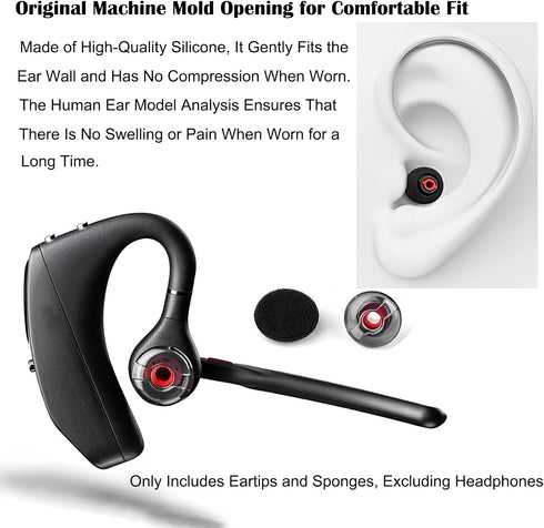 Ear Tips Replacement Ultra Comfort Silicone Eartips Ear Buds Replacement Earbud Tips Eargels Foam Earpads for Plantronics Voyager 5200 5220 5210 S...