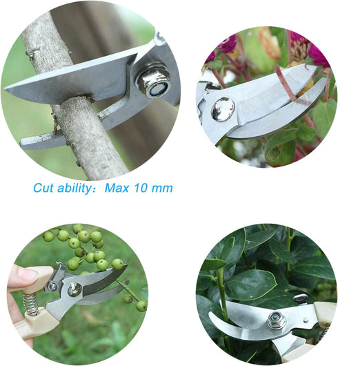 Gardening Scissor 2 Set with Sharp Stainless Steel Blade Garden Shears for Cutting Flowers Trimming Plants of Yard Florist Flower Rose Herb Hedge ...