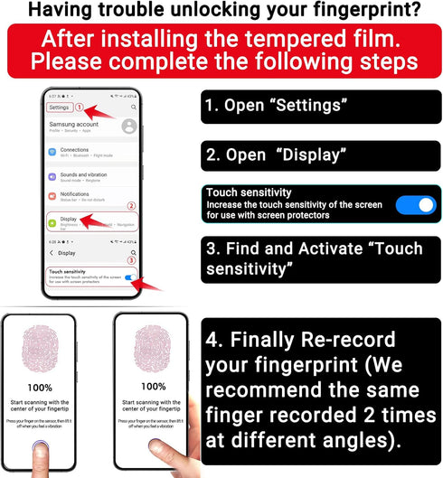 Milomdoi 4 Pack Screen Protector for Samsung Galaxy S24 6.2 Inch with 4 Pack Tempered Glass Camera Lens Protector, Ultra 9H Accessories, Case Frie...